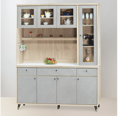 F290-5 年輪5.3尺餐櫃 全組上+下⊙內附隔板四片