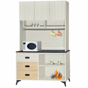 F292-12 路易士白雪松4尺餐櫃 全組 上+下 12MM白岩板