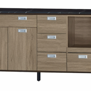 F294-5 灰橡5尺拉盤收納櫃 下座/黑白根石面