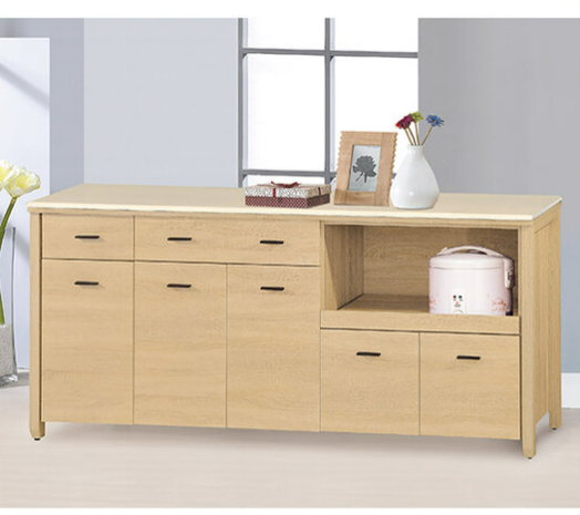 F296-3北原6尺拉盤收納櫃 下座 12MM白岩板