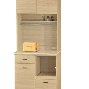 F297-4 北原2.7尺拉盤收納櫃 全組/上+下 白沙石面