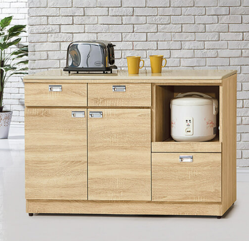 F298-3 和風北原4尺拉盤收納櫃 下座 12M白岩板