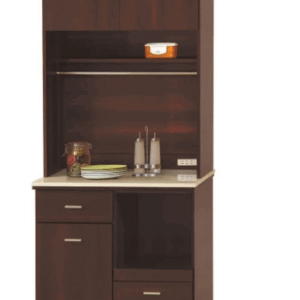 F300-2 胡桃色2.7尺拉盤收納櫃 全組上+下 白沙石面