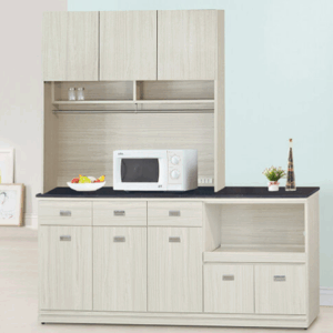 F301-1 雪松6尺拉盤收納櫃 上+下 /全組 12MM白岩板