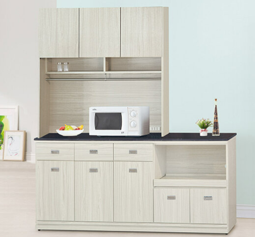 F301-1 雪松6尺拉盤收納櫃 上+下 /全組 12MM白岩板