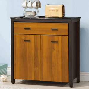 F302-3 黃金雙色3尺收納櫃 下座/黑白根石面