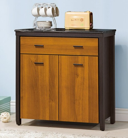 F302-3 黃金雙色3尺收納櫃 下座/黑白根石面