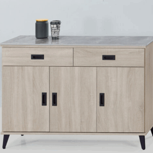 F291-6 米克芋頭色4尺餐櫃 下座 岩板12mm