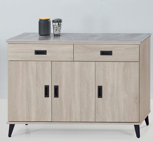 F291-6 米克芋頭色4尺餐櫃 下座 岩板12mm