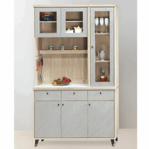 F290-6 年輪4尺餐櫃 全組 上+下 ⊙內附隔板四片