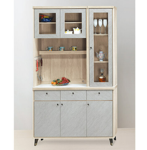 F290-6 年輪4尺餐櫃 全組 上+下 ⊙內附隔板四片