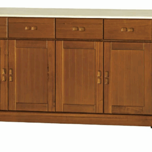 F284-5 樟木色5尺收納櫃下座 12MM白岩板