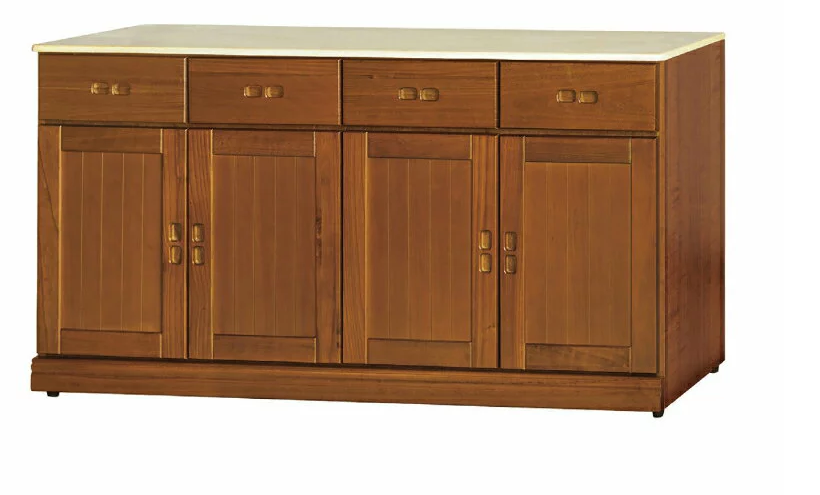 F284-5 樟木色5尺收納櫃下座 12MM白岩板