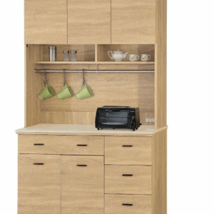 F297-5 北原4尺收納櫃 全組上+下 12MM白岩板