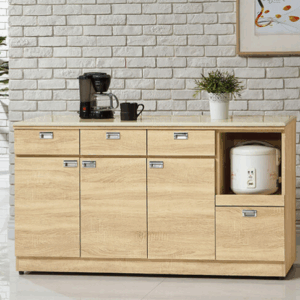 F298-5 和風北原5尺拉盤收納櫃下座 12MM白岩板