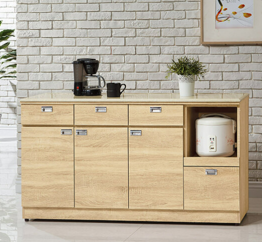 F298-5 和風北原5尺拉盤收納櫃下座 12MM白岩板