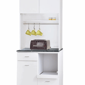 F307-2 條紋白2.7尺拉盤收納櫃 全組 上+下 黑白根石面