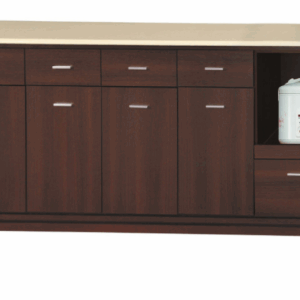 F300-5 胡桃色6尺拉盤收納櫃 下座 12MM白岩板