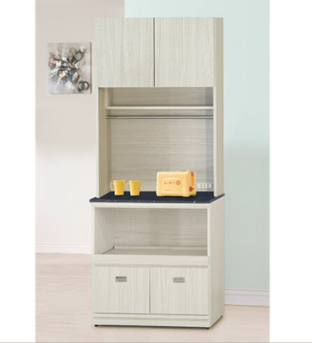 F301-5 雪松2.7尺拉盤收納櫃 全組 上+下 12MM白岩板