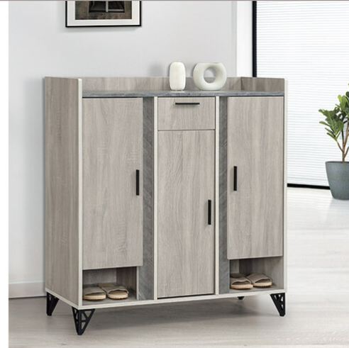 F311-1 赫洛斯淺灰橡4尺鞋櫃 ⊙8片活動隔板