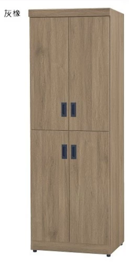 F508-3 夏涼灰橡2*6尺鞋櫃 上下各3片活動隔板