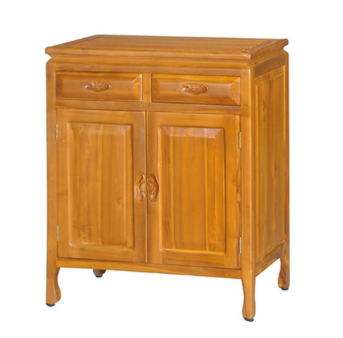 F282-7 C9桃花全實木二門二抽收納櫃