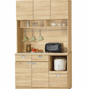 F298-7 和風北原4尺拉盤收納櫃 全組上+下 12MM白岩板