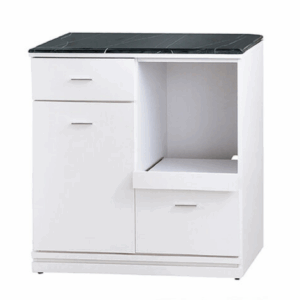 F307-4 條紋白2.7尺拉盤收納櫃 下座/黑白根石面