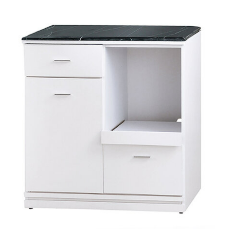 F307-4 條紋白2.7尺拉盤收納櫃 下座/黑白根石面