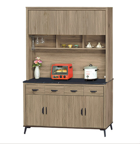 F309-3 灰橡5尺收納櫃 上+下 全組 12MM白岩板