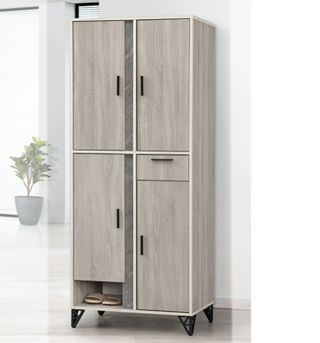 F311-2 赫洛斯淺灰橡2.5*6尺鞋櫃 ⊙8片活動隔板