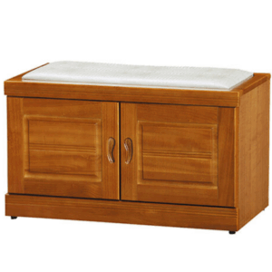 F511-7胡桃色皮墊4尺坐鞋櫃