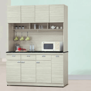 F301-10雪松4尺拉盤收納櫃 全組上+下 黑白根石面