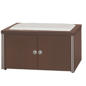 F511-8 胡桃色皮墊2.7尺坐鞋櫃