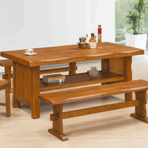 F329-1 松木鋼絲紋餐桌 不含玻 DIY 特大大6尺