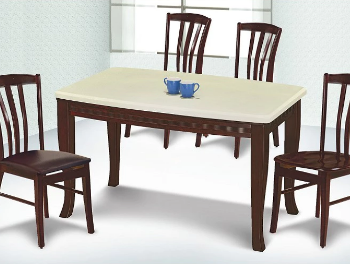 F333-1 T-1381#淺胡桃4.3尺石面橢圓餐桌 腳DIY