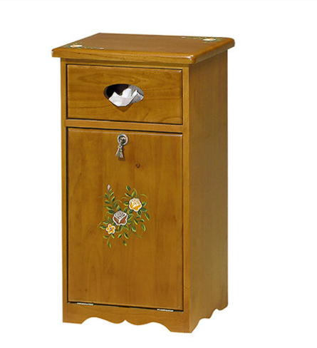 F326-3 彩繪垃圾桶 茶色