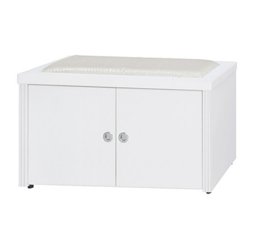 F511-11 白色皮墊2.7尺坐鞋櫃