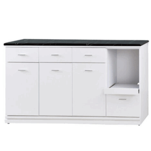 F307-6 條紋白5尺拉盤收納櫃 下座 黑白根石面