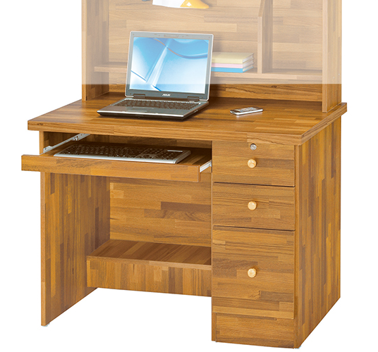 F273-10 201#集成柚木3.5尺電腦桌 下座
