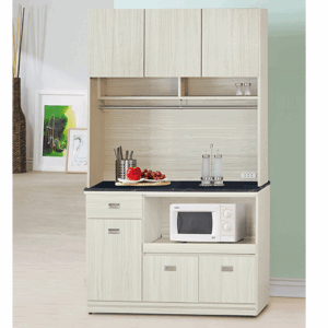 F301-9 雪松4尺拉盤收納櫃 全組上+下 12MM白岩板