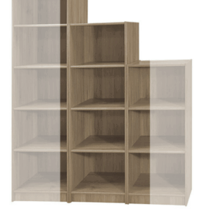 F256-20 灰橡色4格開放書櫃