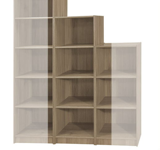 F256-20 灰橡色4格開放書櫃