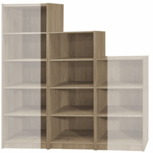 F257-20 灰橡色4格開放書櫃