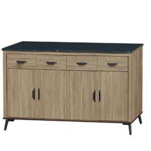 F309-7 B632灰橡5尺收納櫃 12MM白岩板