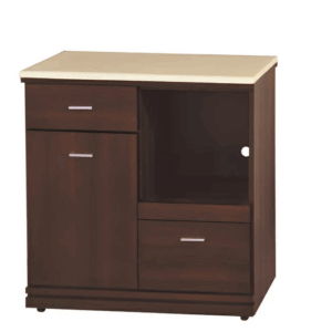 F300-11 胡桃色2.7尺拉盤收納櫃 下座 12MM白岩板