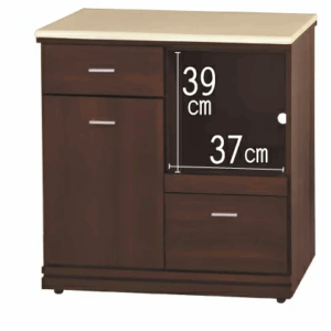 F300-12 胡桃色2.7尺拉盤收納櫃 下座 白沙石面