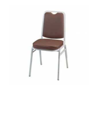 F350-1 猛仕椅-烤銀 可疊 咖啡