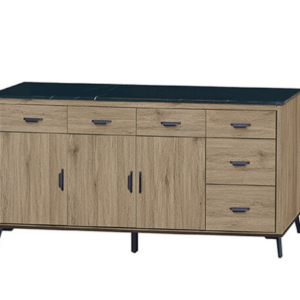 F309-9 B633灰橡6尺收納櫃 12MM白岩板