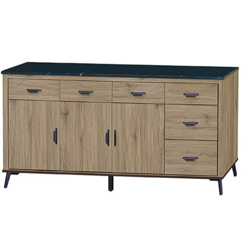 F309-9 B633灰橡6尺收納櫃 12MM白岩板